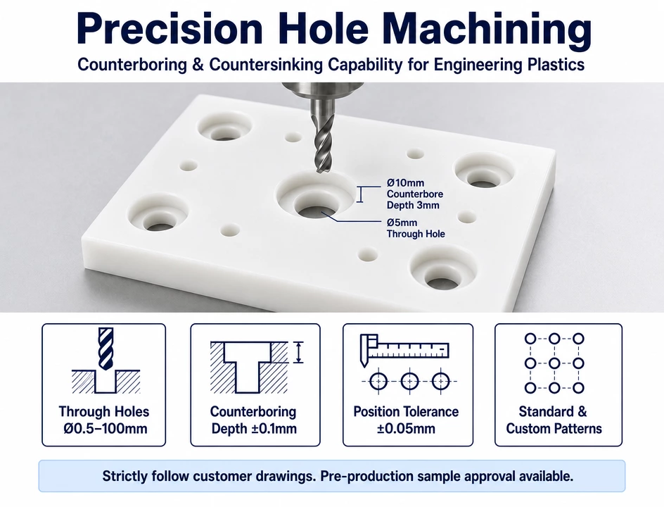 Precision CNC Milled UHMWPE Parts — Custom Machined Wear Components to Drawing