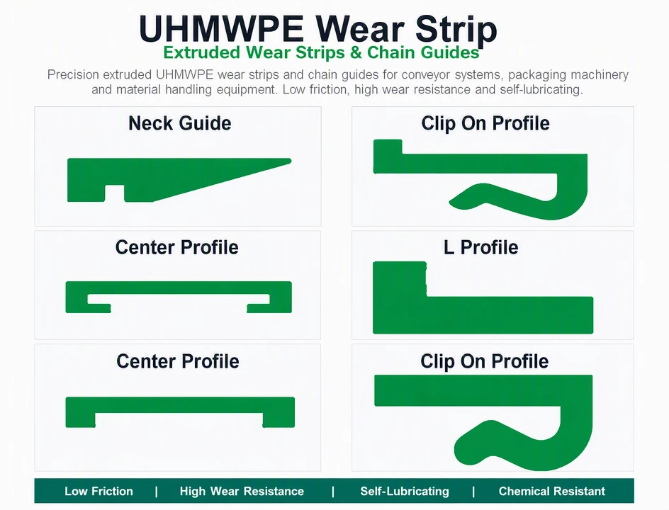 Wear-Resistant Extruded UHMWPE Profiles — Custom Cross-Section Engineering Plastic Profiles